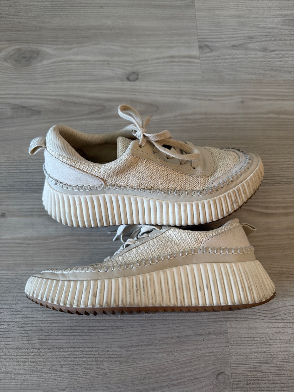 Dolce Vita Dolen Platform Sneakers in sandstone knit